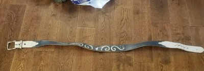 GREAT LOOKING VINTAGE TONY LAMA WESTERN BLUE/GRAY BELT SIZE 38