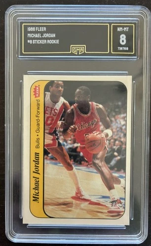1986 Fleer Sticker - Michael Jordan #8 - Rookie Card!!!