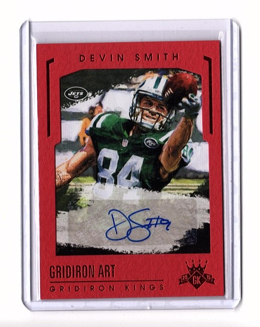 Devin Smith 2015 Panini Gridiron Kings #GA-DS Gridiron Art Auto SP /49 Red Frame