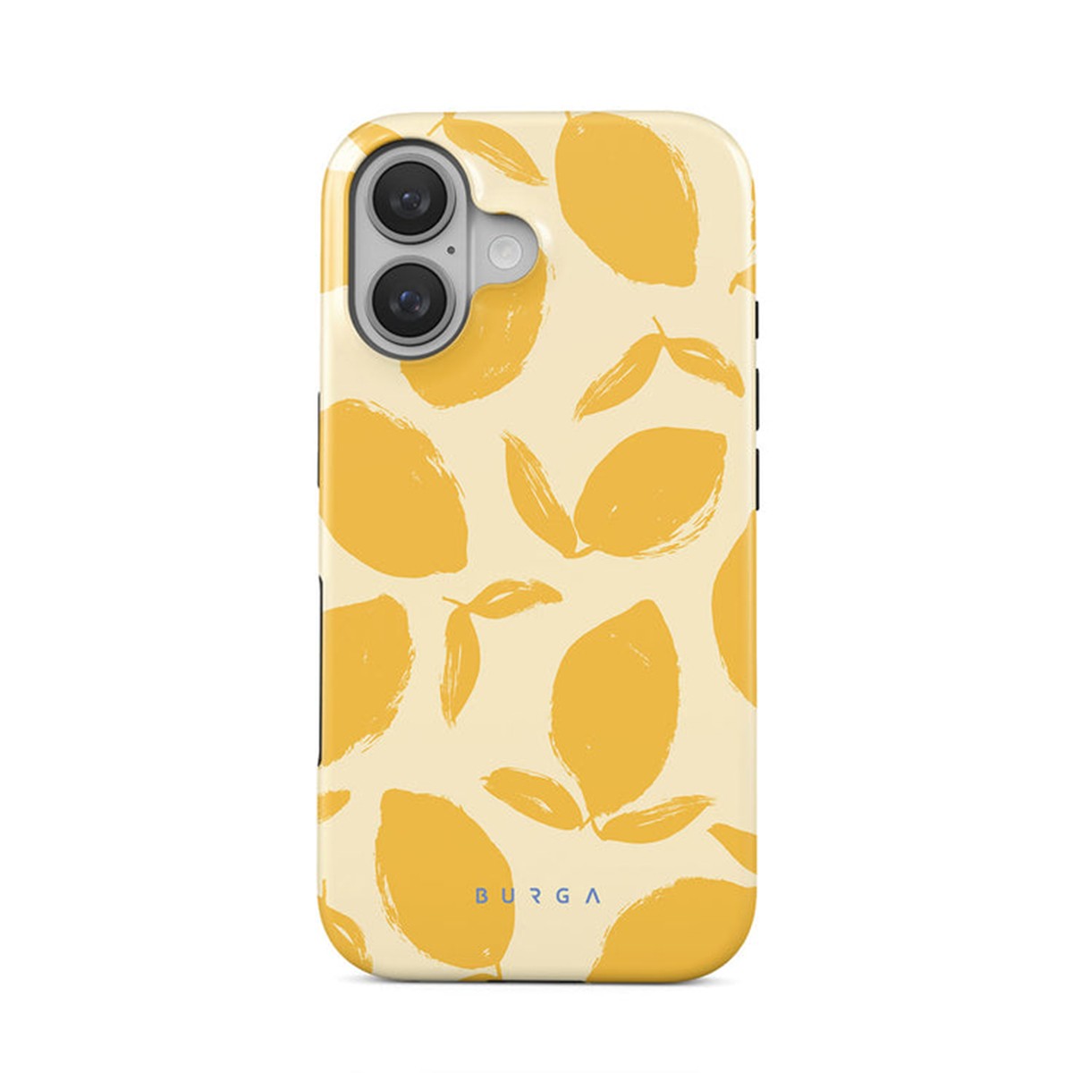 Protection iPhone 16 Burga Lemon Tart jaune rigide antichoc
