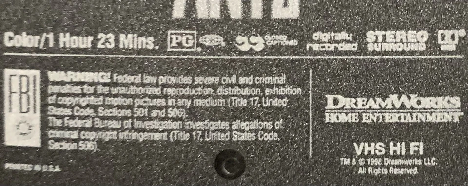 RARE! White Clamshell Case Dreamworks/Pictures PDI Antz VHS Movie Tape 1998 GOOD - Image 4 of 4