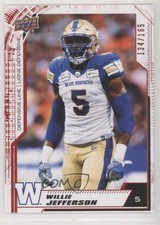 2020 Upper Deck CFL Red 134/165 Willie Jefferson #3 y7j