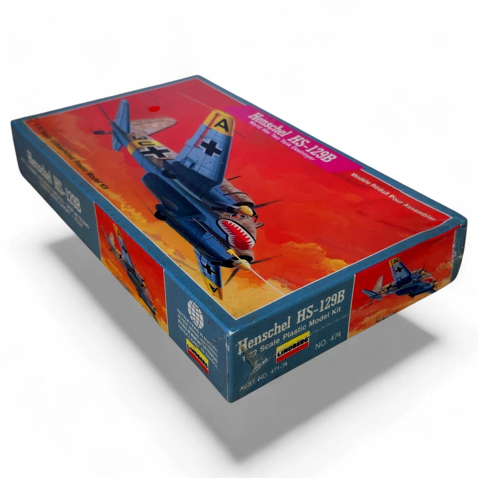 1987 Lindberg Henschel HS-129B World War Two Tank Destroyer 1:72 Scale Kit #474 - Image 2 of 4