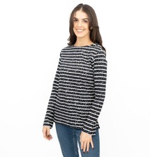 Image of Crew Clothing Womens Top Navy Ultimate Breton Stripe Stars Cotton Long Sleeve 12