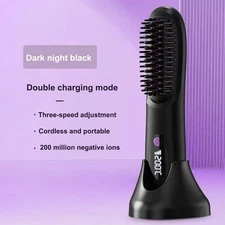 Kuromi Electric Hair Straightener Brush Hot Straight Styling Tool Curler Comb 