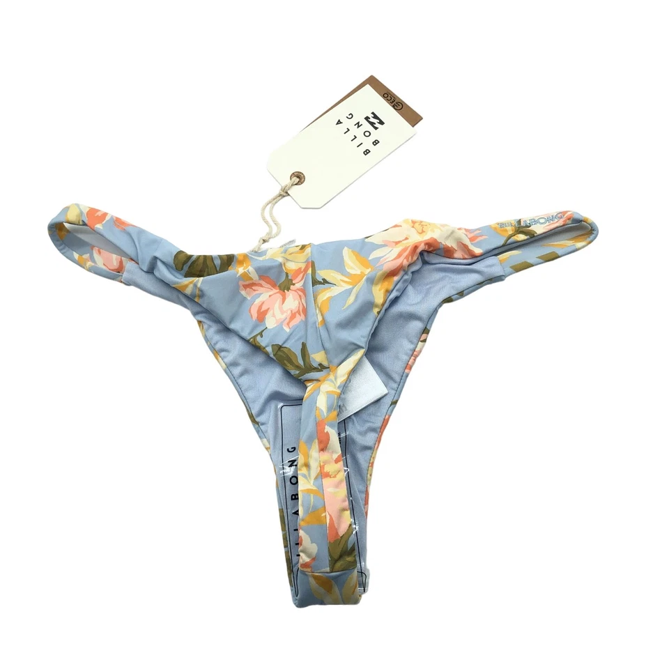 Parte inferior de bikini maya Billabong Skies For Days escasa cobertura floral azul L/12 Foto 2 de 4