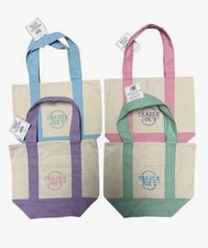 Trader Joe’s Mini Pastel Canvas Tote Bag Set Of 4 Colors Limited (New With Tag)