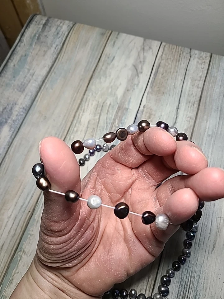 Honora Multicolor Freshwater Pearl Beaded Necklace Sterling Silver Clasp /Bracel - Image 4 of 4