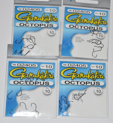 4 packs gamakatsu octopus hook size 10   10 per pack  # 02405  hooks