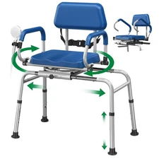 Loyoda FSA/HSA Eligible Sliding Shower Chair Tub Transfer Bench for Bathtub w...