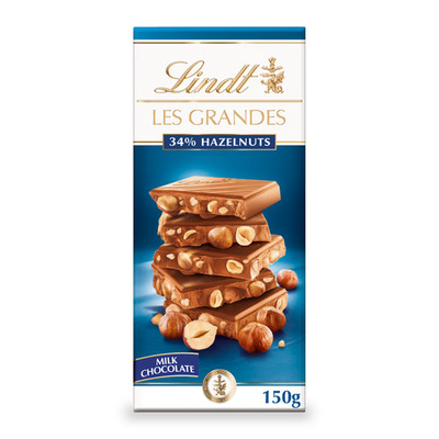Lindt - LES GRANDES - Milk Chocolate 34% Hazelnuts - 4 x 5.29oz / 150gr bars