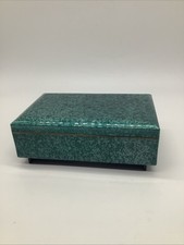 VTG JAPAN Otagiri Lacquerware Aqua Jewelry Music Box Plays Fur Elise