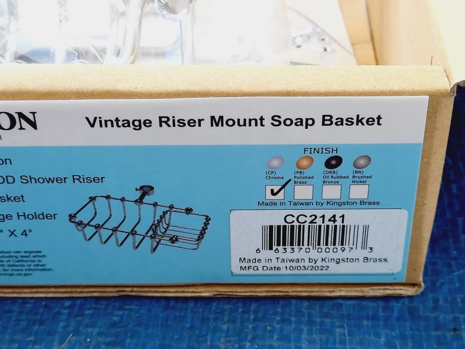 Kingston Brass CC2141 7-Inch Riser Mount Soap Basket for Clawfoot Tubs, Chrome - Image 2 of 4