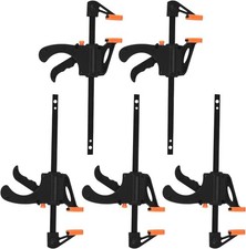 4 Inch Bar Clamps for Woodworking, 5 Pcs Trigger Quick Grip Clamps, One Handed R