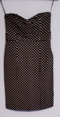 Pimkie Womens Black White Polka Dot Sleeveless Mini Dress SMALL Bodycon 