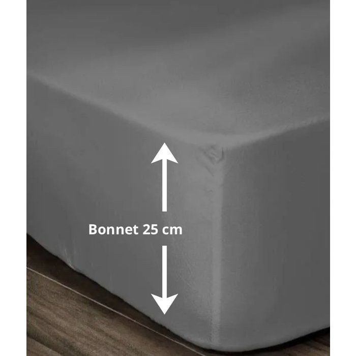 Drap housse 90x190 coton gris foncé : fini le drap qui glisse du matelas