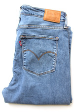 Levi's 721 high rise skinny Big E women's jeans W31 L28 mid blue stretch LEVH976