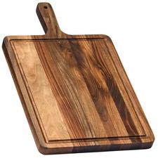 Premium American Dark Walnut Wood Cutting & Serving Board w/ Handle