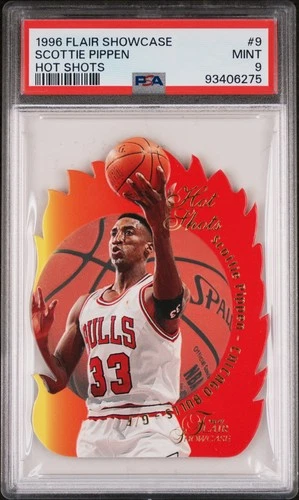 1996-97 Flair Showcase Hot Shots Scottie Pippen #9 Die-Cut Insert PSA 9 Bulls