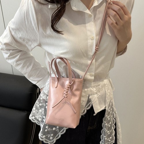Solid Color Shoulder Bag Pu Leather Handbag Mini Mobile Phone Bag Summer - Picture 12 of 17