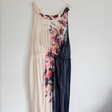 Little mistress maxi dress cream floral 26 chiffon elasticated back