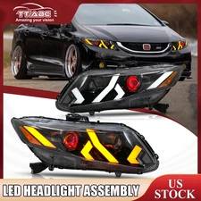 TT-ABC LED Projector Headlights Assembly For 2012-2013 Honda Civic Coupe 2-Door