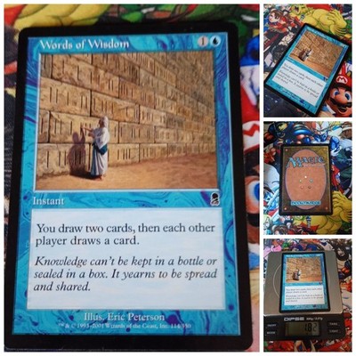 MTG Words Of Wisdom   Nm Magic the Gathering Odyssey  2001 Blue Draw OG