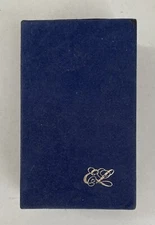 ESTEE LAUDER Solid Perfume Gold Tassel Egg Empty & Blue Velveteen Box Vintage!