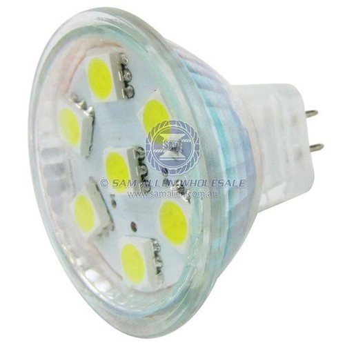 LED Replacement Bulb Fitting MR 11 AC DC 10-30 Volts Cool White 7 Led ...