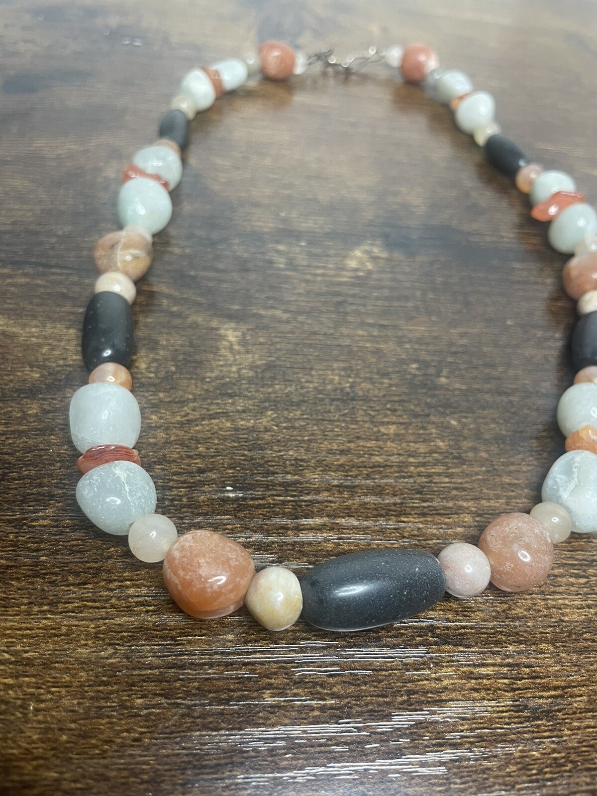 Beautiful Tumbled Stone BEADED Statement NECKLACE… - image 2