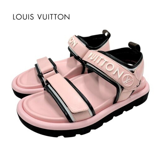 LOUIS VUITTON - LOUIS VUITTON レザー サンダル ミュール 23.5