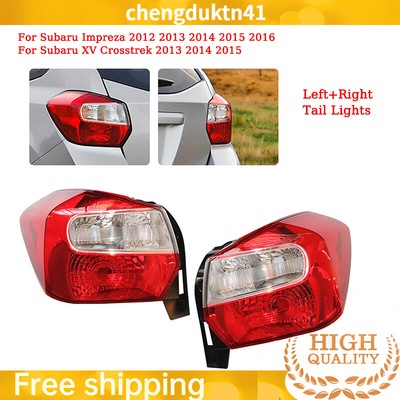 1 Pair Set Tail Lights Black For 2012-2016 Subaru Impreza 2013-2015 XV Crosstrek