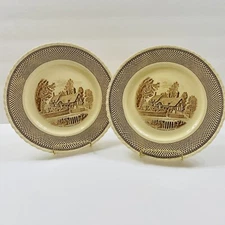 Myott Son & Co. Shakespeare Land Anne Hathaway's Cottage 10" Plate Set 2 