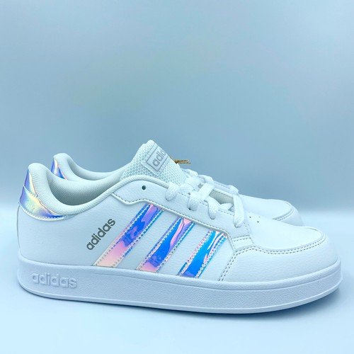 New Youth Adidas Breaknet K White / Iridescent Sneakers Shoes Size 6  (GZ2736) | eBay