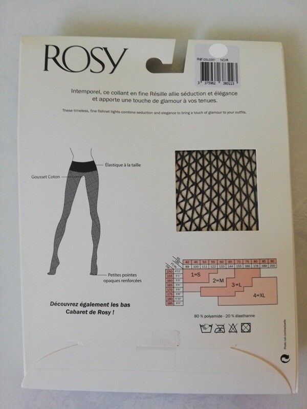 Collant Résille Noir Rosy Taille 3 – Style Cabaret, Neuf Avec étiquettes