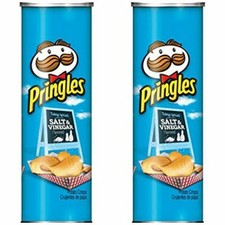 Pringles Salt and Vinegar Potato Crisps, 165g Pack of 2