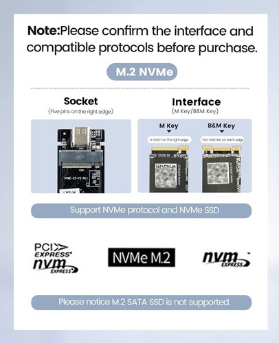 ORICO M.2 NVME SSD Gehäuse 40 Gbps PCIe3.0x4 USB C Adapter für Thunderbolt 3/4 - Bild 39 von 69