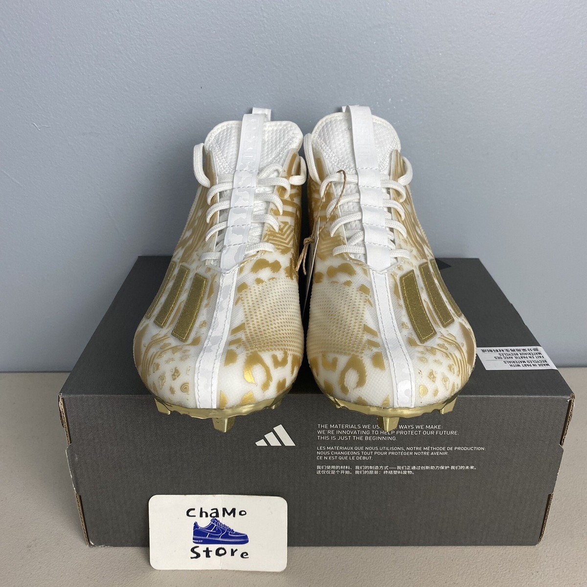 adidas adizero 12.0 Mismatch White Gold Football Cleats adidas adizero 12.0 Mismatch White Gold Football Cleats