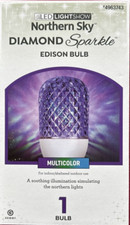 NIB Gemmy LED Northern Sky Diamond Sparkle Christmas Multicolor Edison Bulb