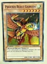 1996 YU-GI-OH "PHOENIX BEAST GAIRUDA" 1ST Edition HOLO FOIL! HA07-EN033 FREE S&H