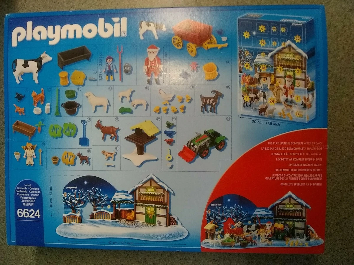 Playmobil #6624 Advent Calendar Christmas On The Farm Retired RARE