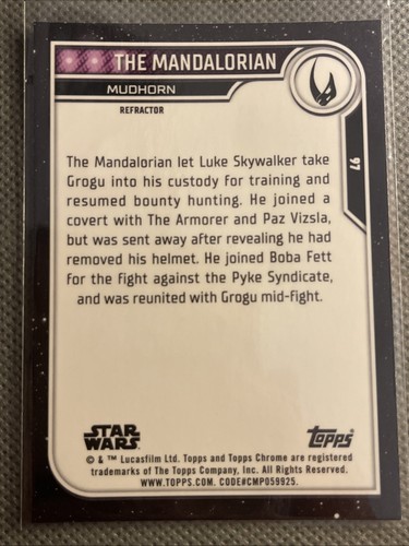 2023 The Mandalorian Topps Chrome Star Wars #97 - Picture 2 of 2