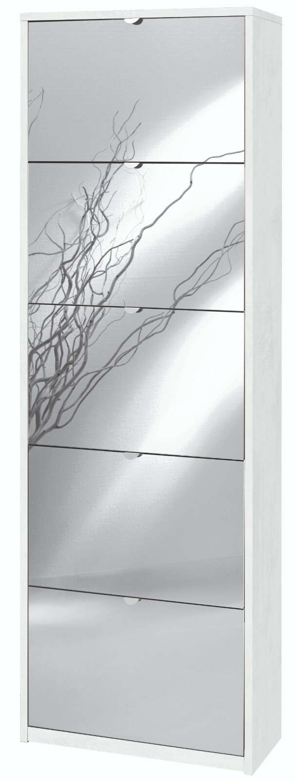 Armadio scarpiera slim bianca con 5 ante a specchio Scarpiere italiane scarpe