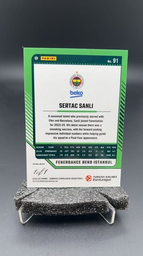 2024/25 Donruss Basketball Euroleague Sertac Sanli Gold Vinyl Prizm 1/1 #8394 S - Picture 2 of 2