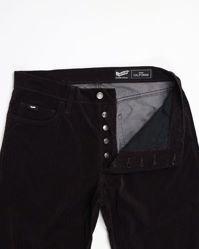 00s GAS Straight Fit Velvet Trousers Black/Blue W31 - Picture 9 of 11