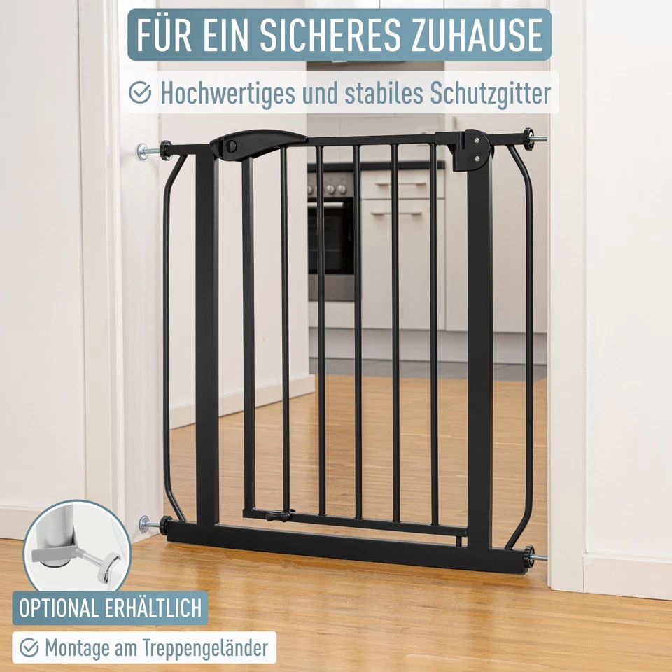 Treppengitter Türschutzgitter Absperrgitter ohne Bohren BERRIN schwarz ib style® - Bild 2 von 4