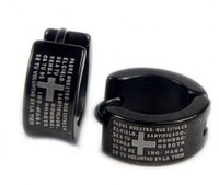 Minott Edelstahl Damen Ohrschmuck Ohrringe Creolen Schwarz Mt-O1Black