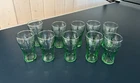 SET OF 10 VINTAGE LIBBEY COCA COLA GREEN GLASSES 6 OZ 4.5" TALL ALL EUC