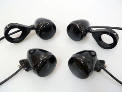 4-Piece 41mm LED Turn Signal Lights – Smoke Lens Amber For Harley Davidson Cruisers