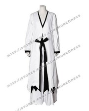 Bleach Ichigo Kurosaki Hollow Cosplay Costume White Coat Obi Hakama Outfit